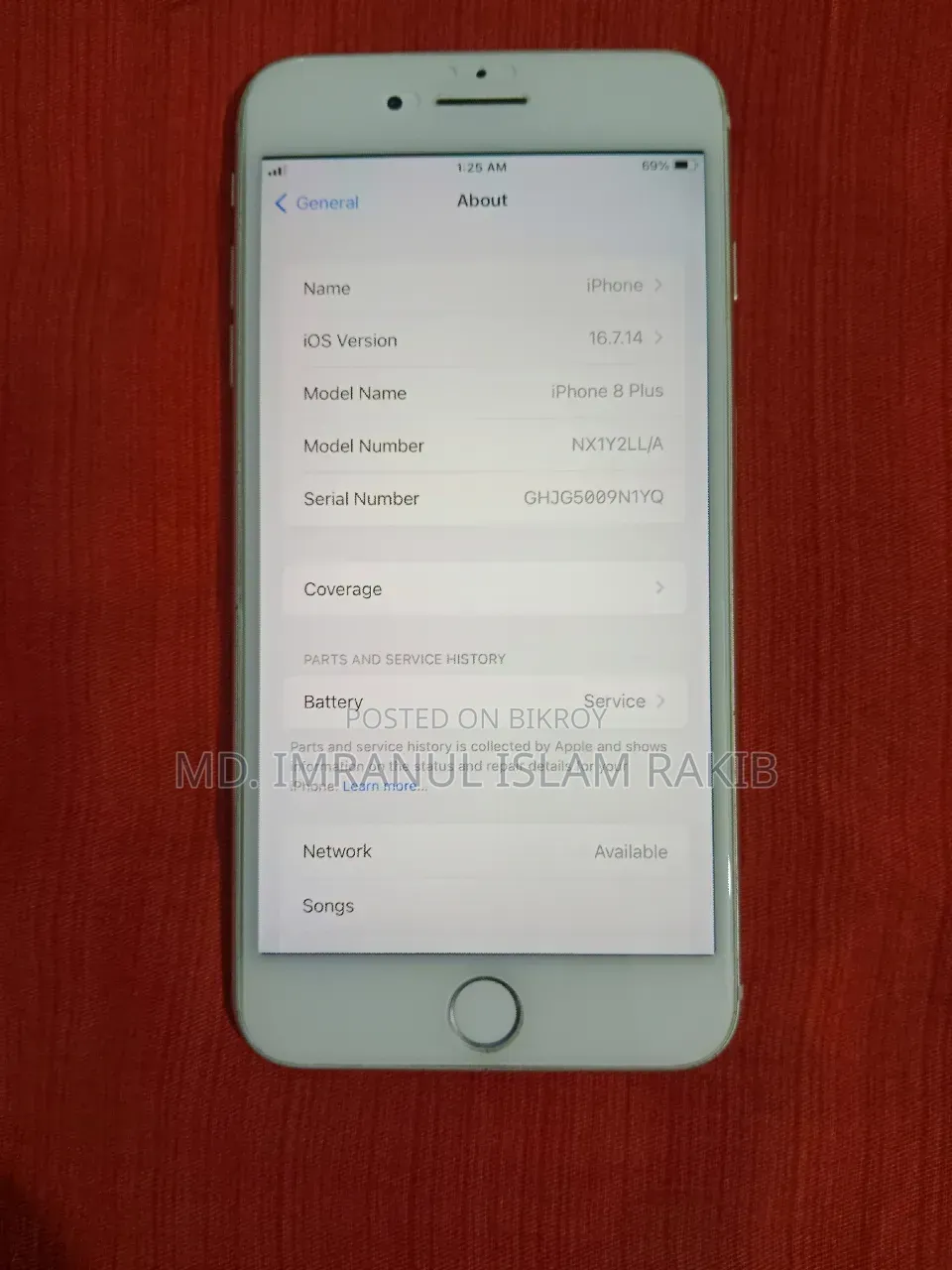অ্যাপল আইফোন ৮ প্লাস ১২৮ জিবি সাদা