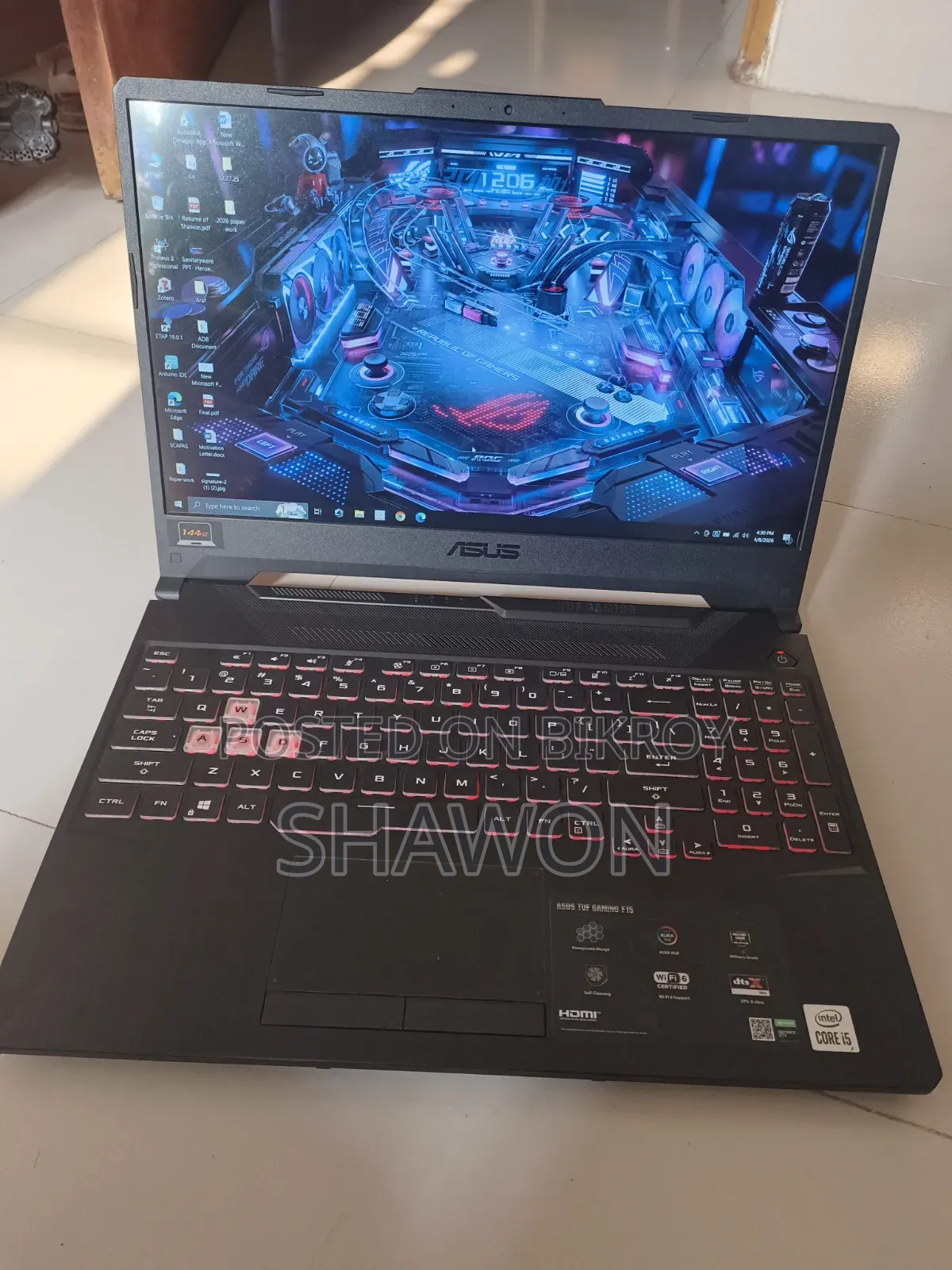 Laptop Asus TUF Dash F15 8GB Intel SSD 512GB