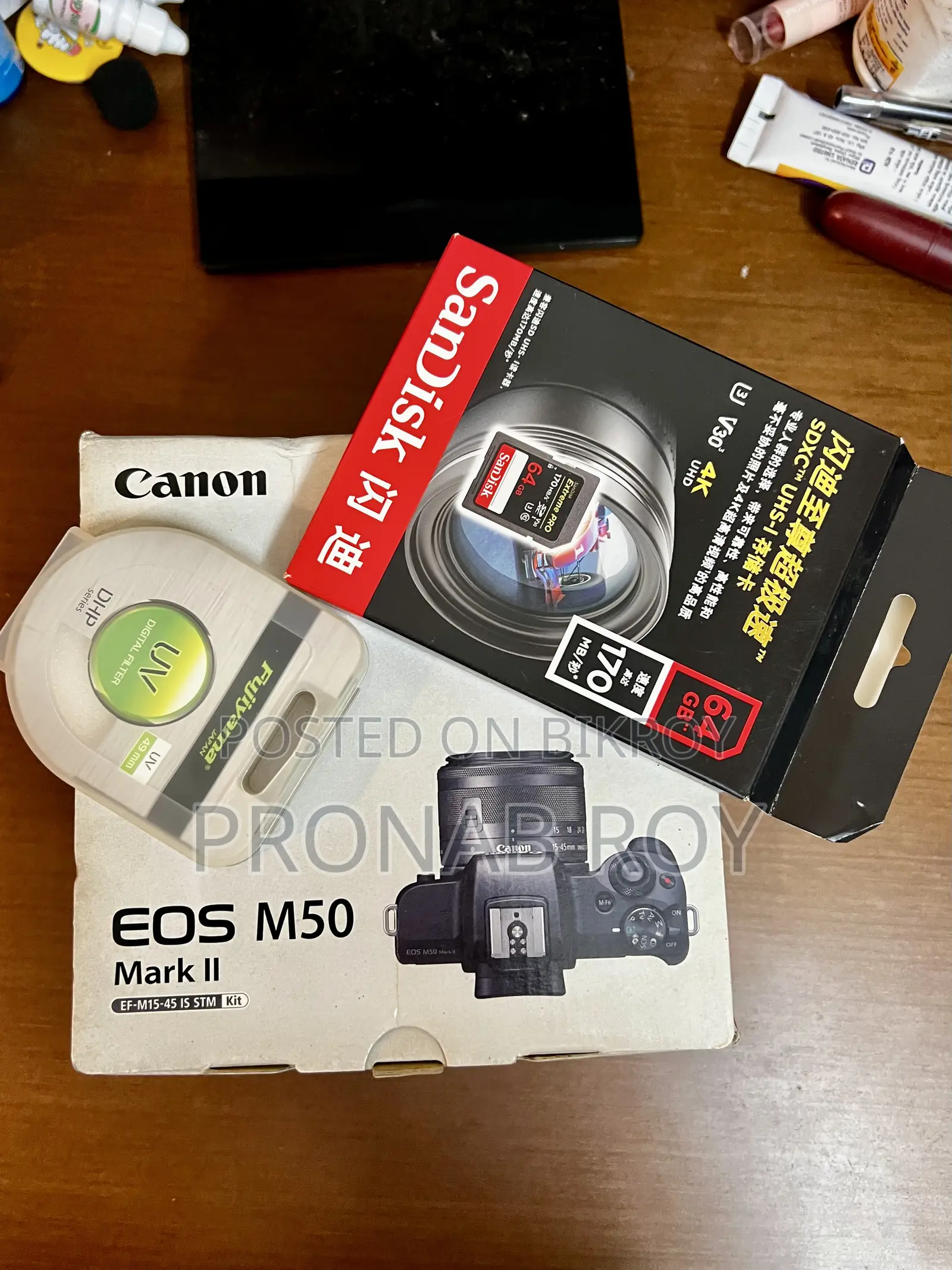 Canon Eos M50 Mark Ii With Kit Lens, Memory Card, Uv Filter
