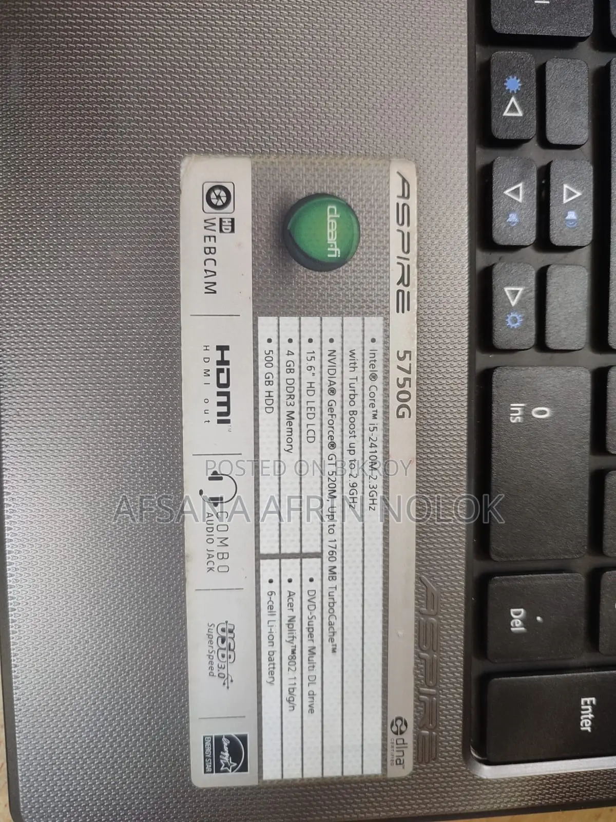 Laptop Acer Aspire 5750G 4GB Intel Core i5 HDD 512GB