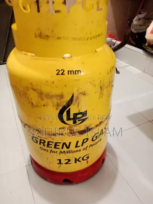 গ্যাস সহ গ্যাস সিলিন্ডার এবং চুলা।