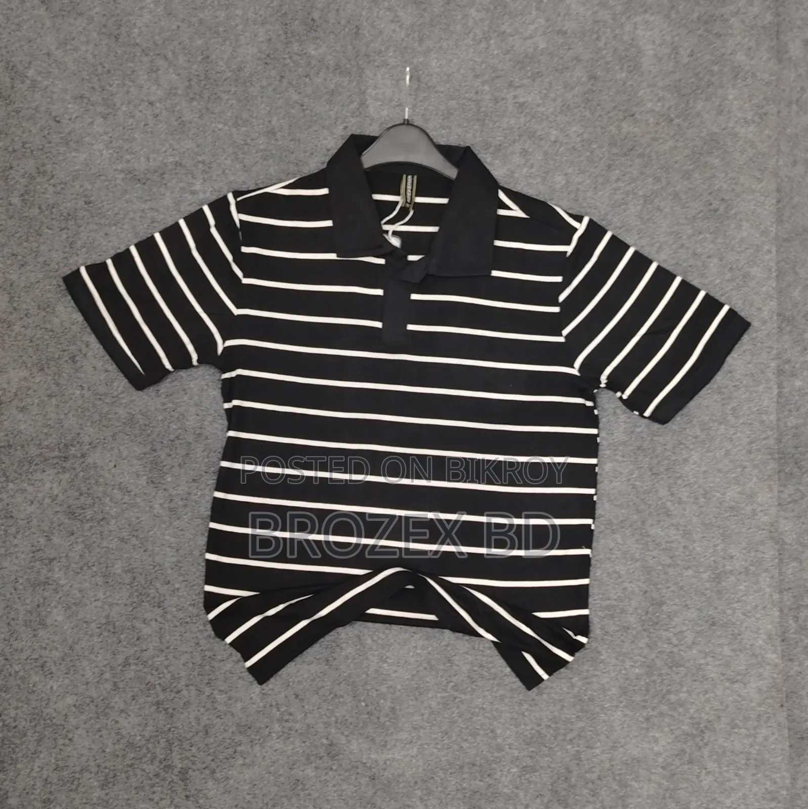 Men's Premium Cotton Striped Polo T-Shirt