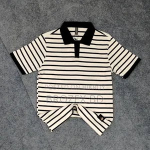 Men's Premium Cotton Striped Polo T-Shirt
