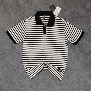 Men's Premium Cotton Striped Polo T-Shirt