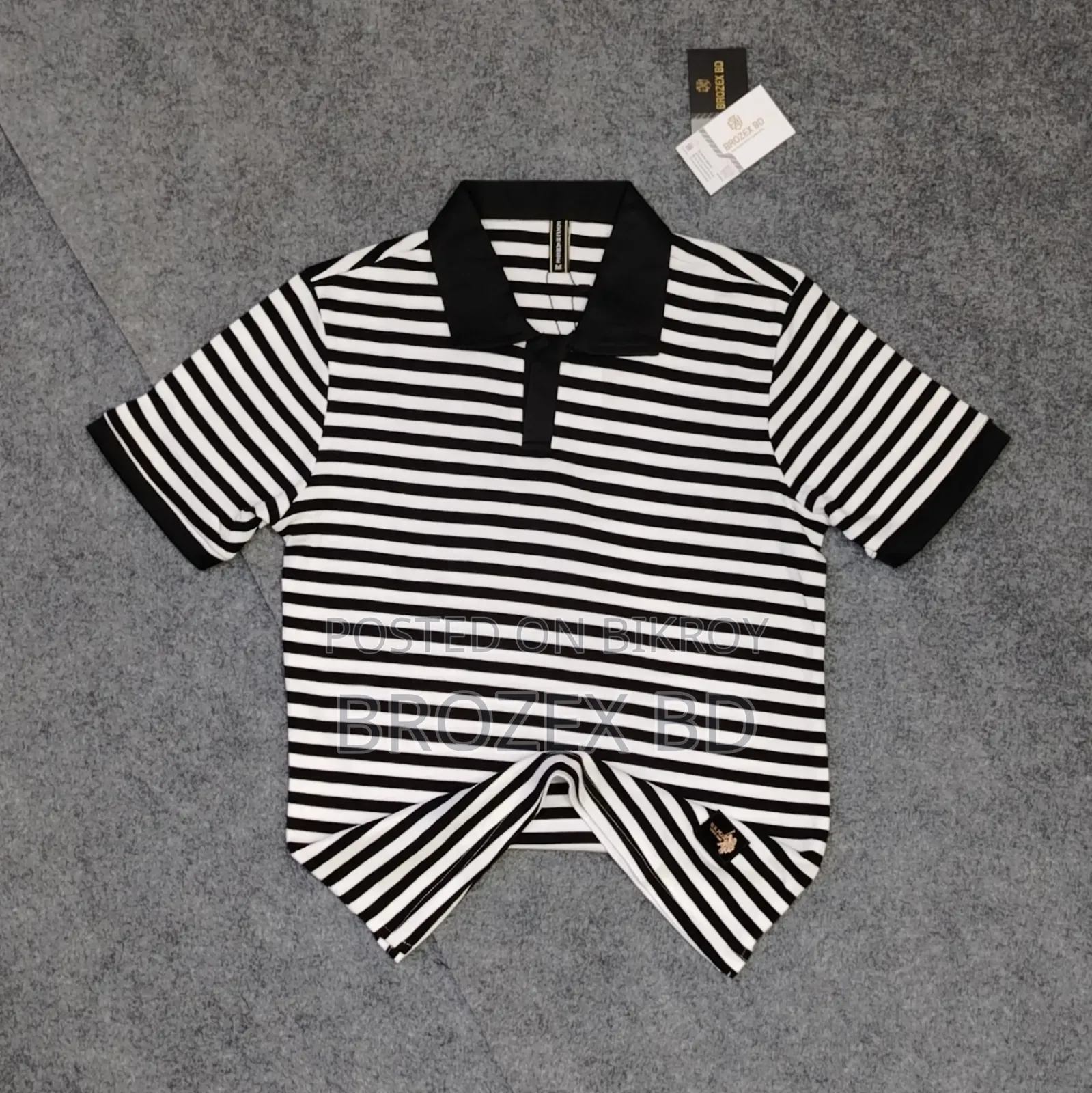 Men's Premium Cotton Striped Polo T-Shirt