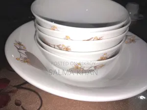 ছয়টা ফুল প্লেট ছয়টা হাফ প্লেট পাঁচটা সুপার বাটি পাঁচটা কাপ