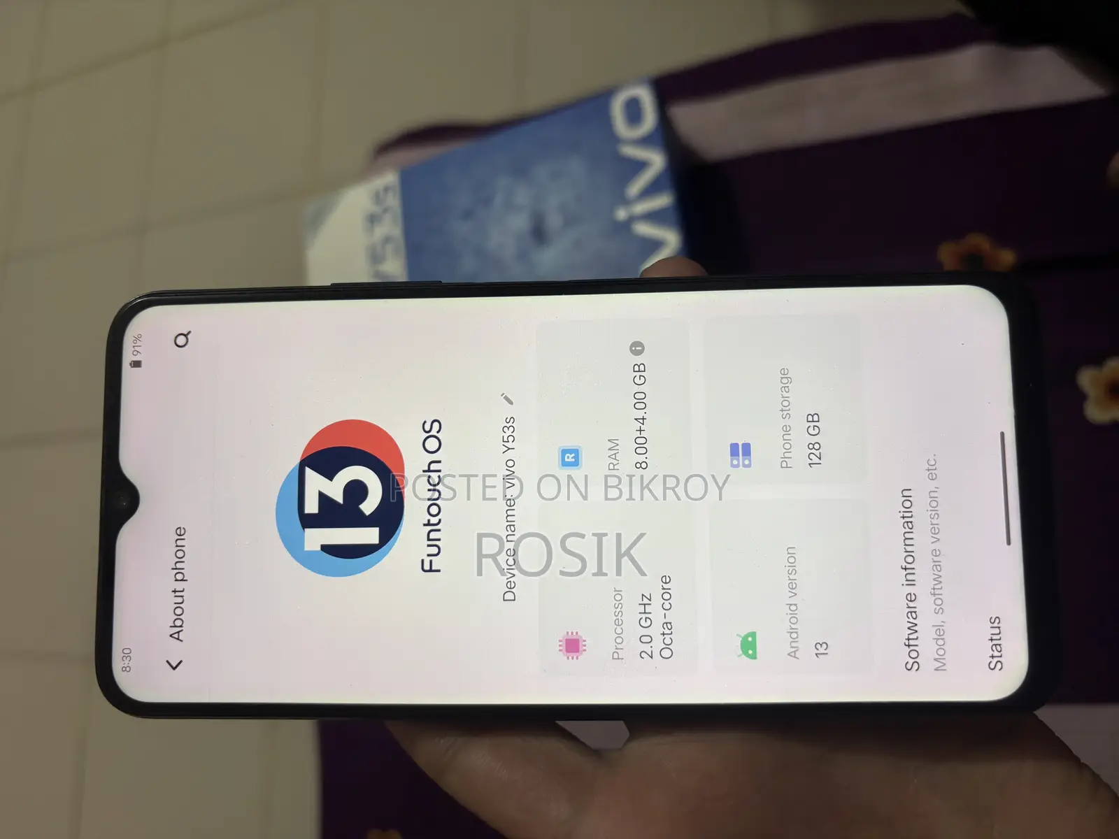 Vivo Y53s 128 GB Blue
