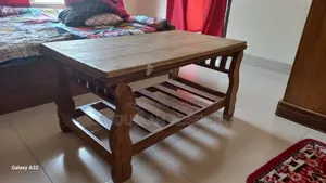 Center table, top with full wood shade, bottom made of teak wood