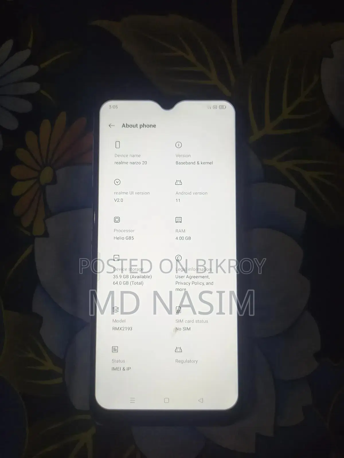 Realme Narzo 20 64 GB Blue