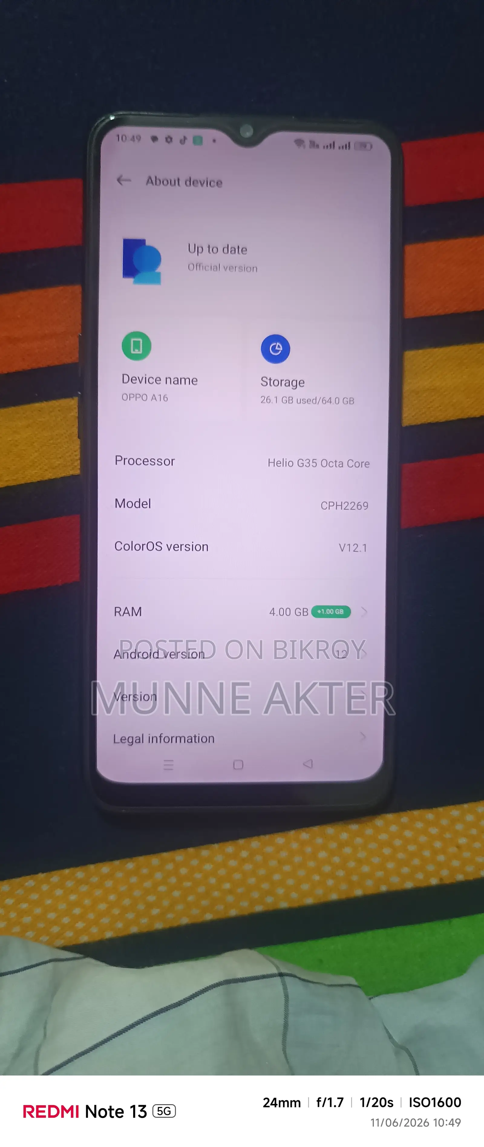 Oppo A16 64 GB Blue