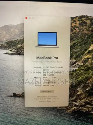 Laptop Apple MacBook Pro 2017 8GB Intel Core I5 SSD 256GB
