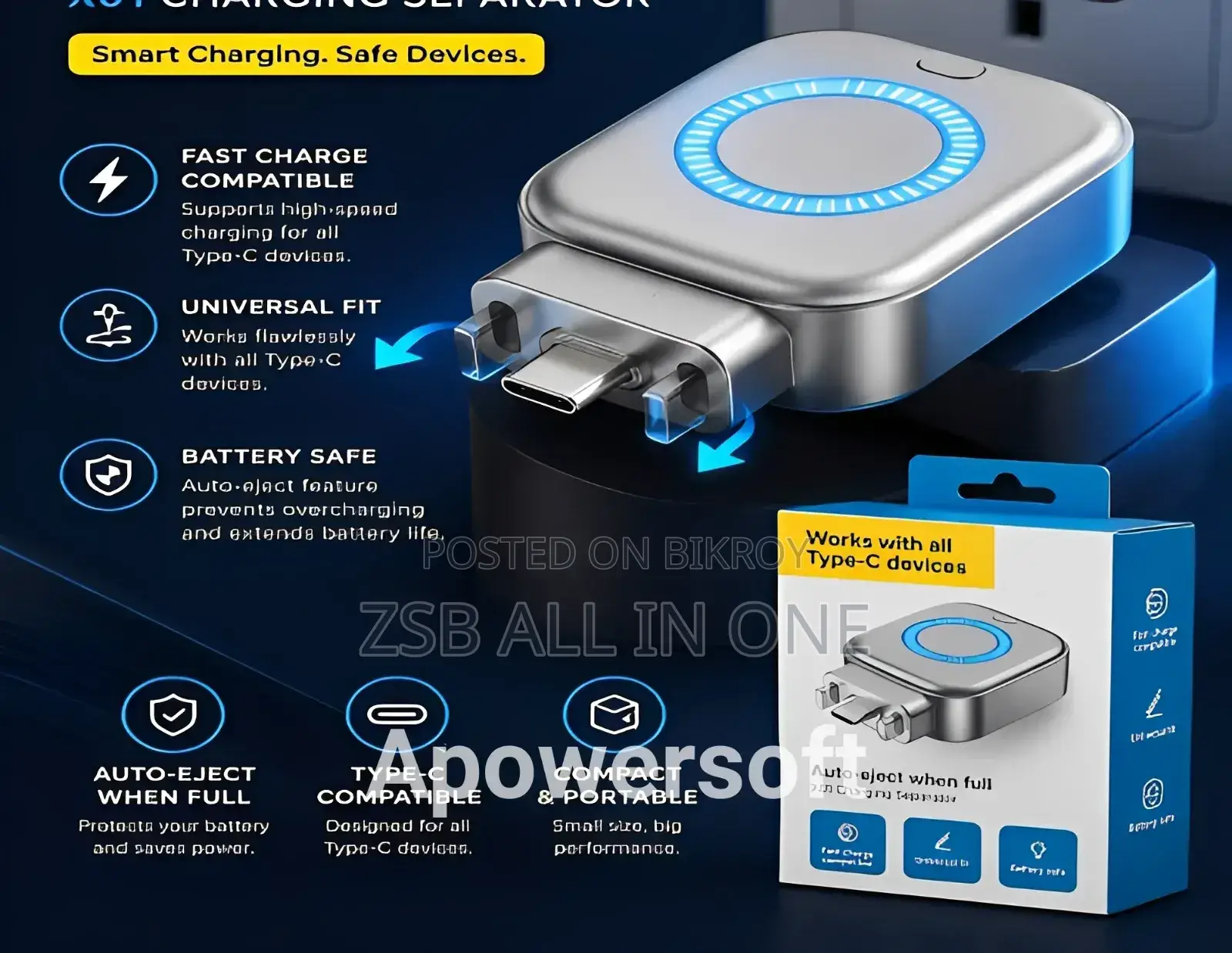 Fast charging automatically disconnects when fully charged