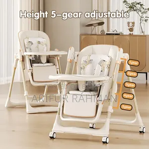 Baby Feeding High Chair | Adjustable Stroller, Rocking Stainless Steel
