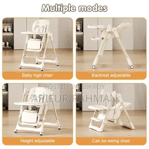 Baby Feeding High Chair | Adjustable Stroller, Rocking Stainless Steel