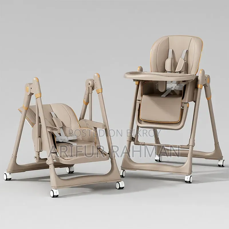Baby Feeding High Chair | Adjustable Stroller, Rocking Stainless Steel