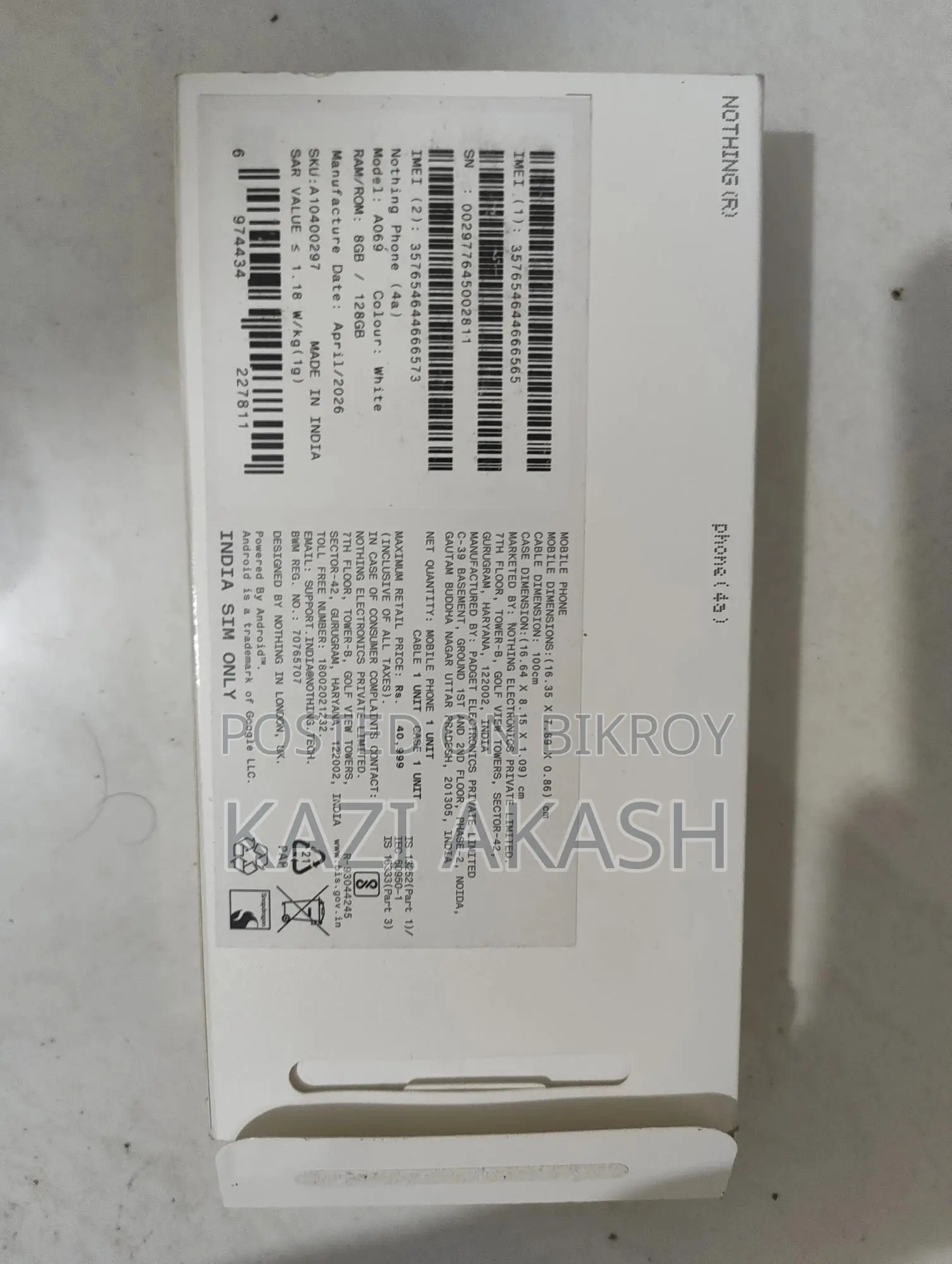 Nothing Phone 4a 128 GB White
