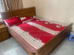 1 Teak Wood Bed 6ft/7ft with Mattress for Sale