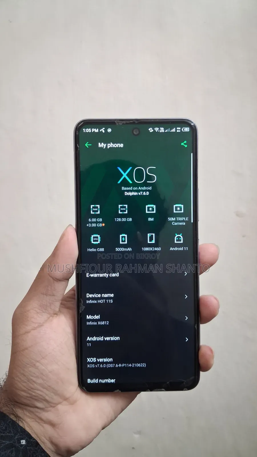 Infinix Hot 11s 128 GB Blue