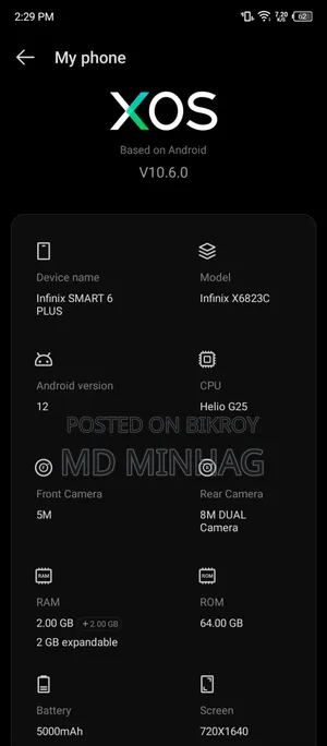 Infinix Smart 6 Plus (India) 64 GB Black