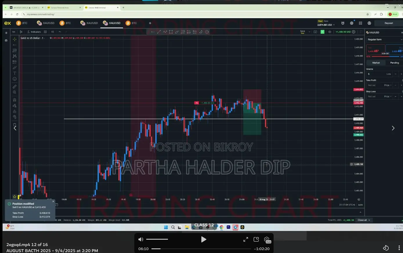 Trading Chart Robin Course (August Month)
