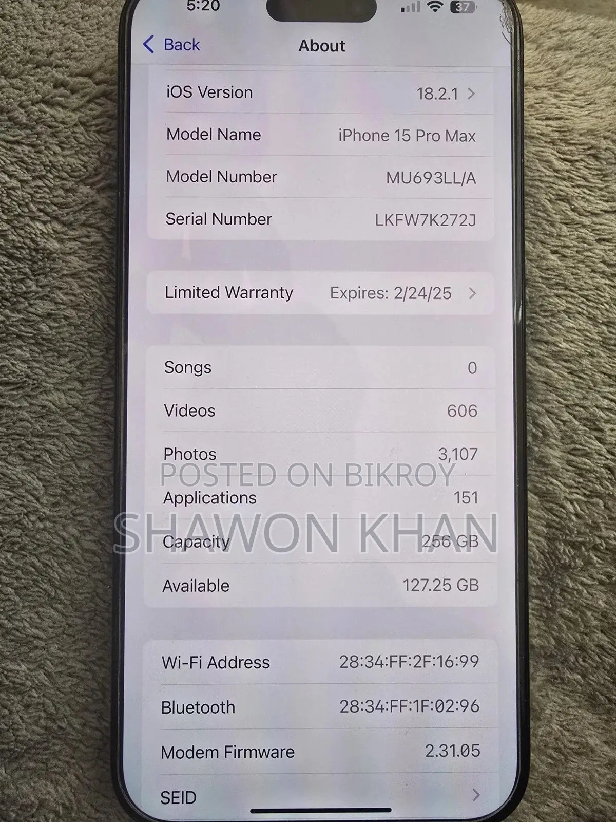 Apple iPhone 15 Pro Max 256 GB Gray