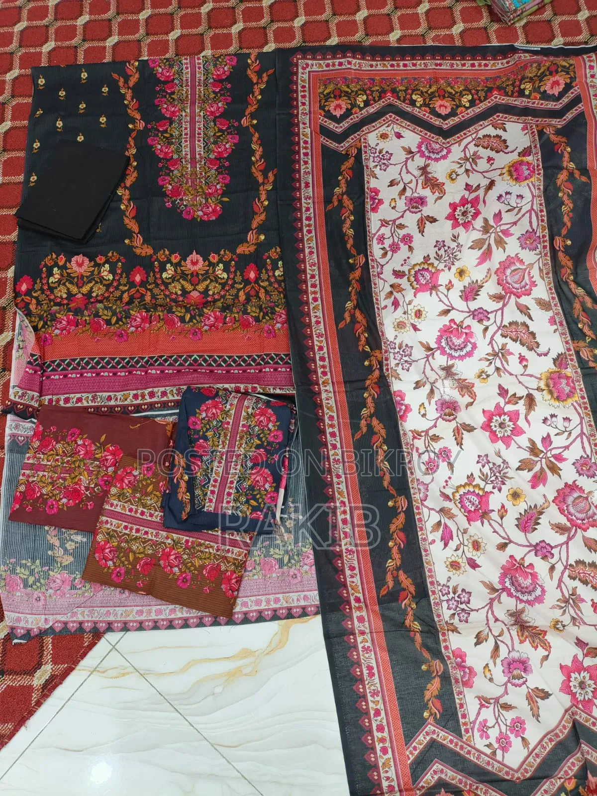 Three-piece fabric Jamdani fabric A Quality