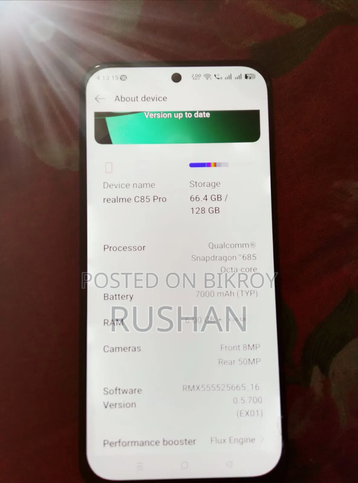 রিয়েলমি সি৮৫ প্রো ১২৮ জিবি পার্পল