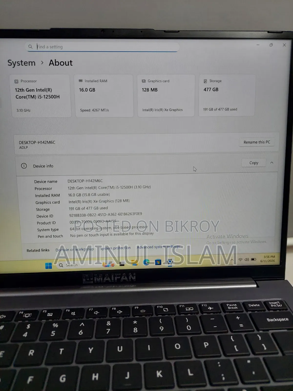 New Laptop 16GB Intel Core I5 SSD 512GB
