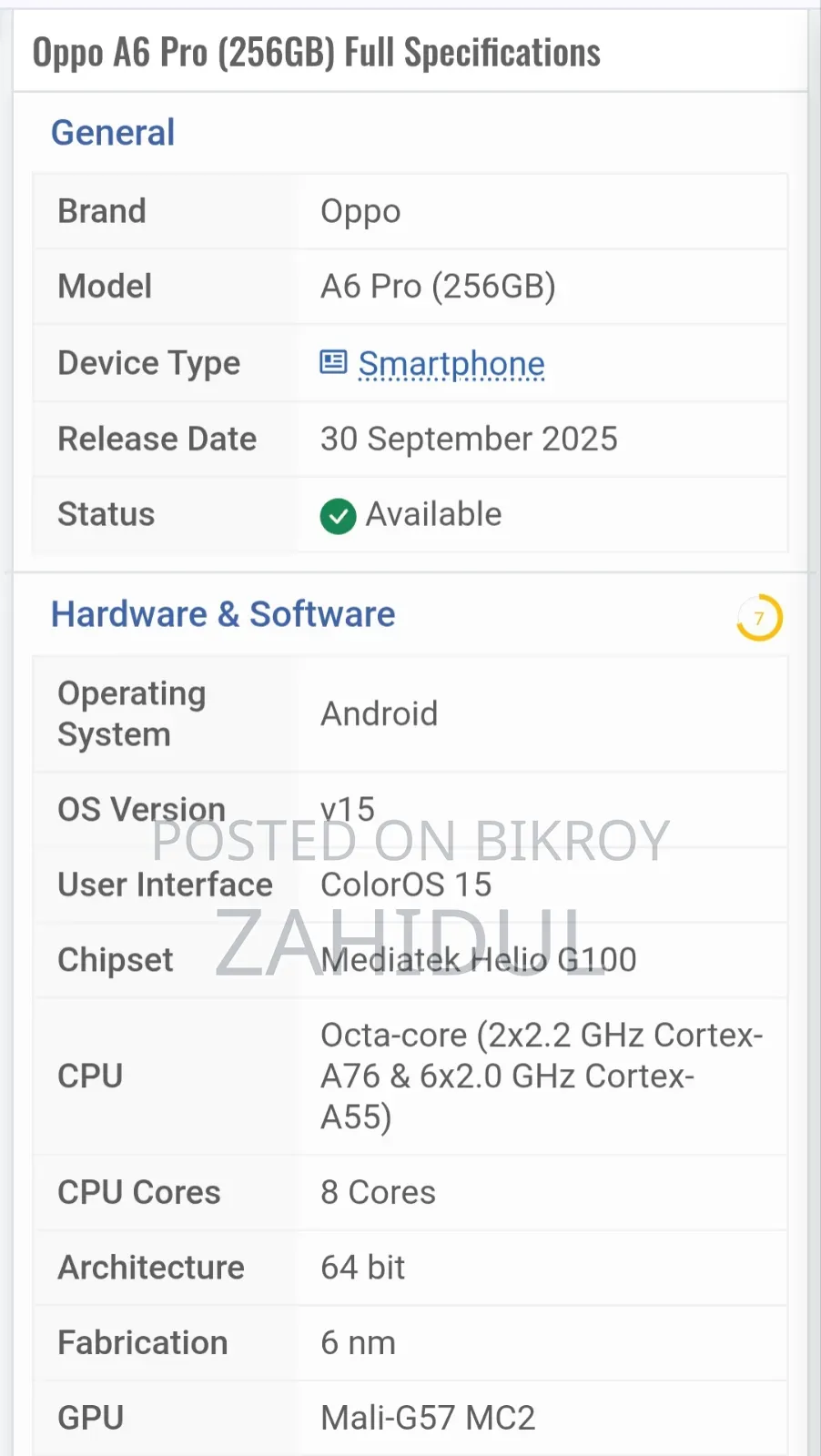 Oppo A6 Pro 256 GB Rose Gold