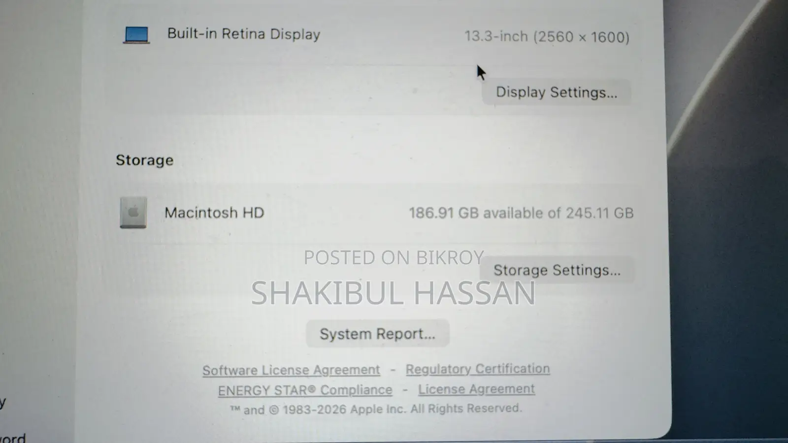 Laptop Apple MacBook Air 2020 M1 8GB Apple M1 SSD 256GB