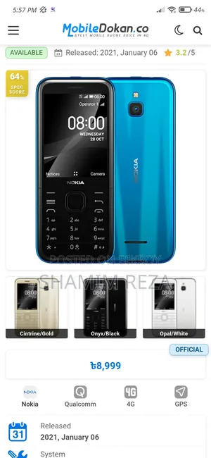 Nokia 8000 4G 4 GB Black
