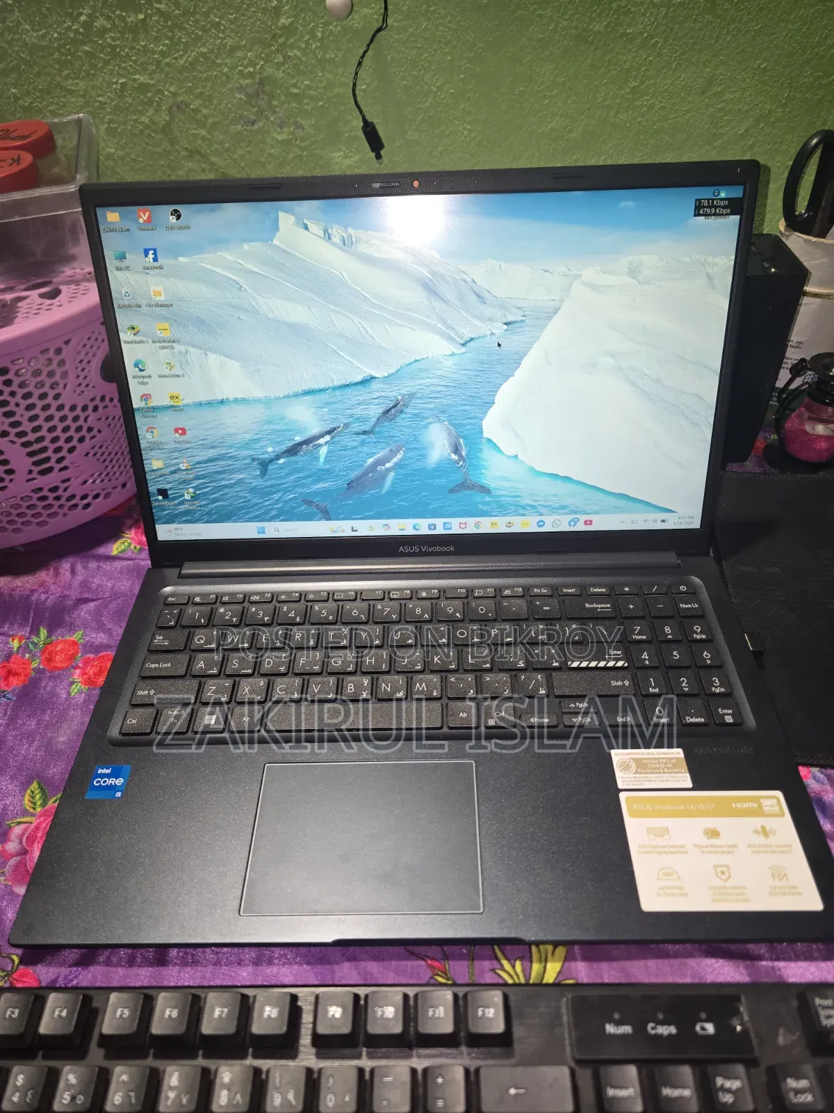 Laptop Asus 8GB Intel Core I5 SSD 500GB