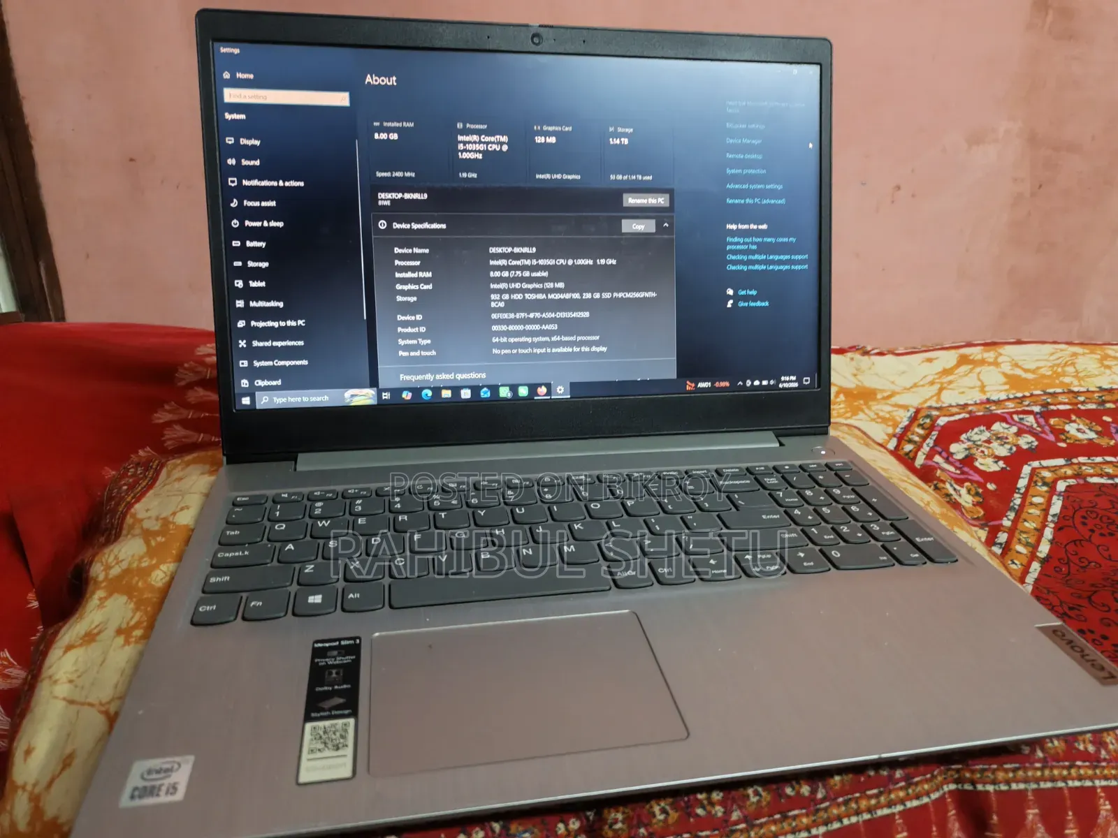 Laptop Lenovo IdeaPad 320 8GB Intel Core I5 HDD+SSD 1T