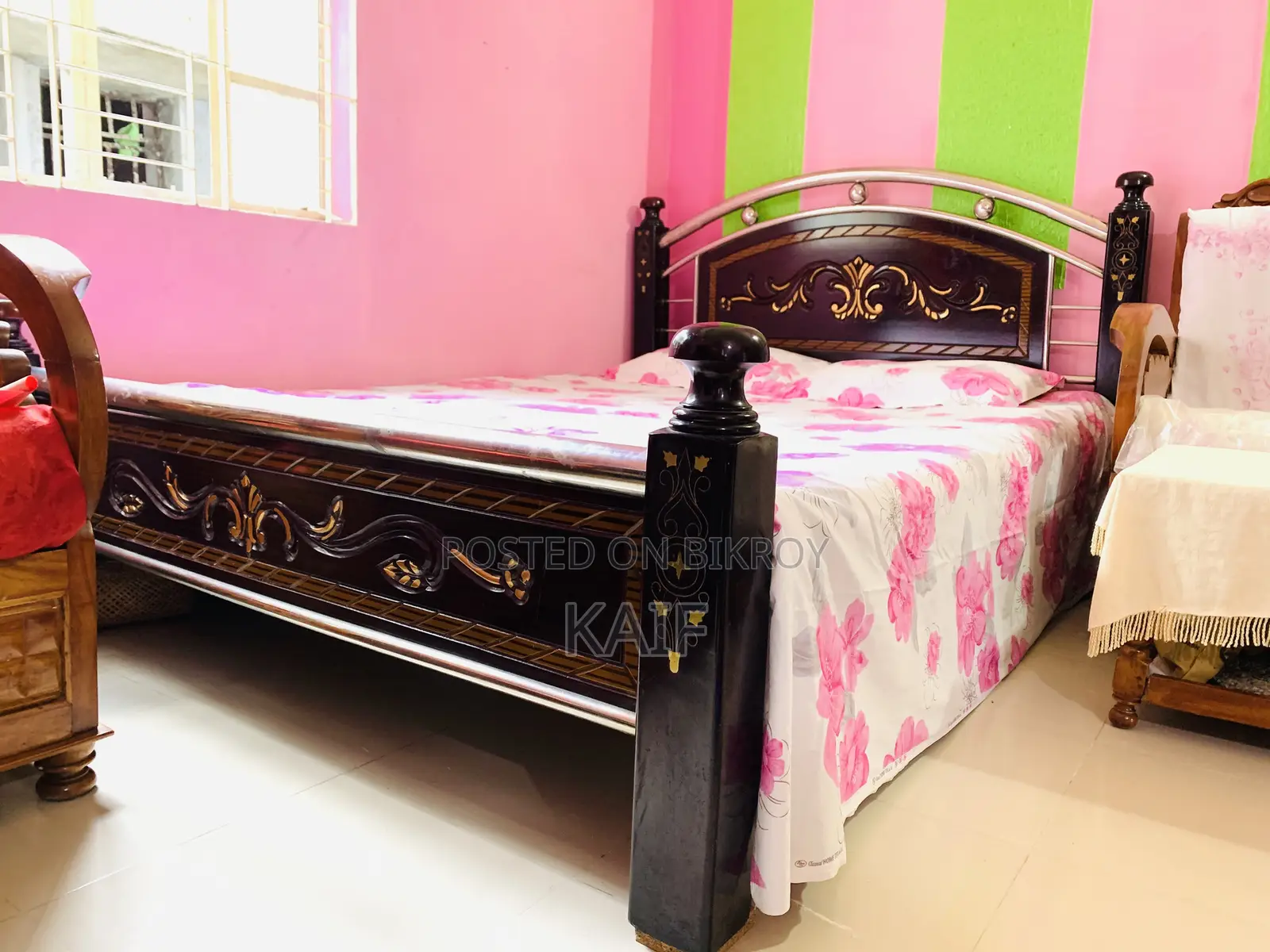 Steel and Wooden Bed