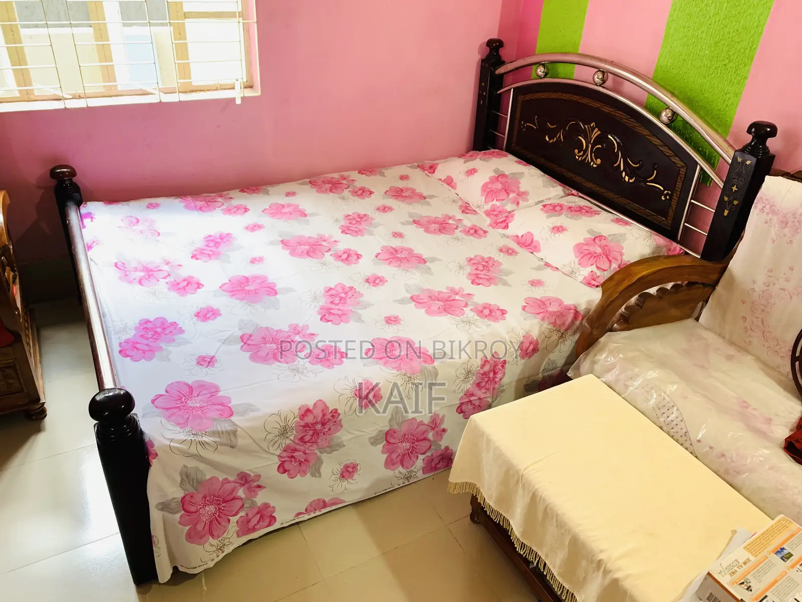Steel and Wooden Bed
