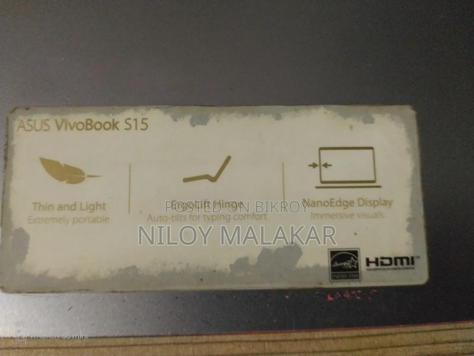 Laptop Asus VivoBook S15 S510UN 8GB Intel Core 3 HDD+SSD 256GB