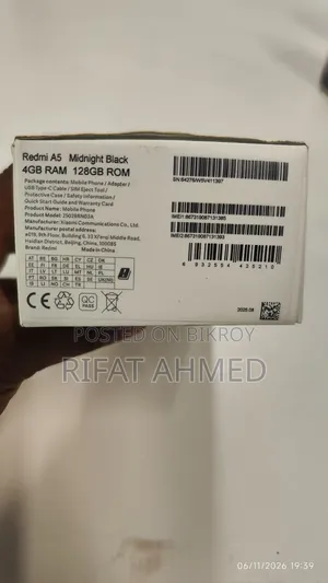 New Xiaomi Redmi A5 4G 128 GB Black
