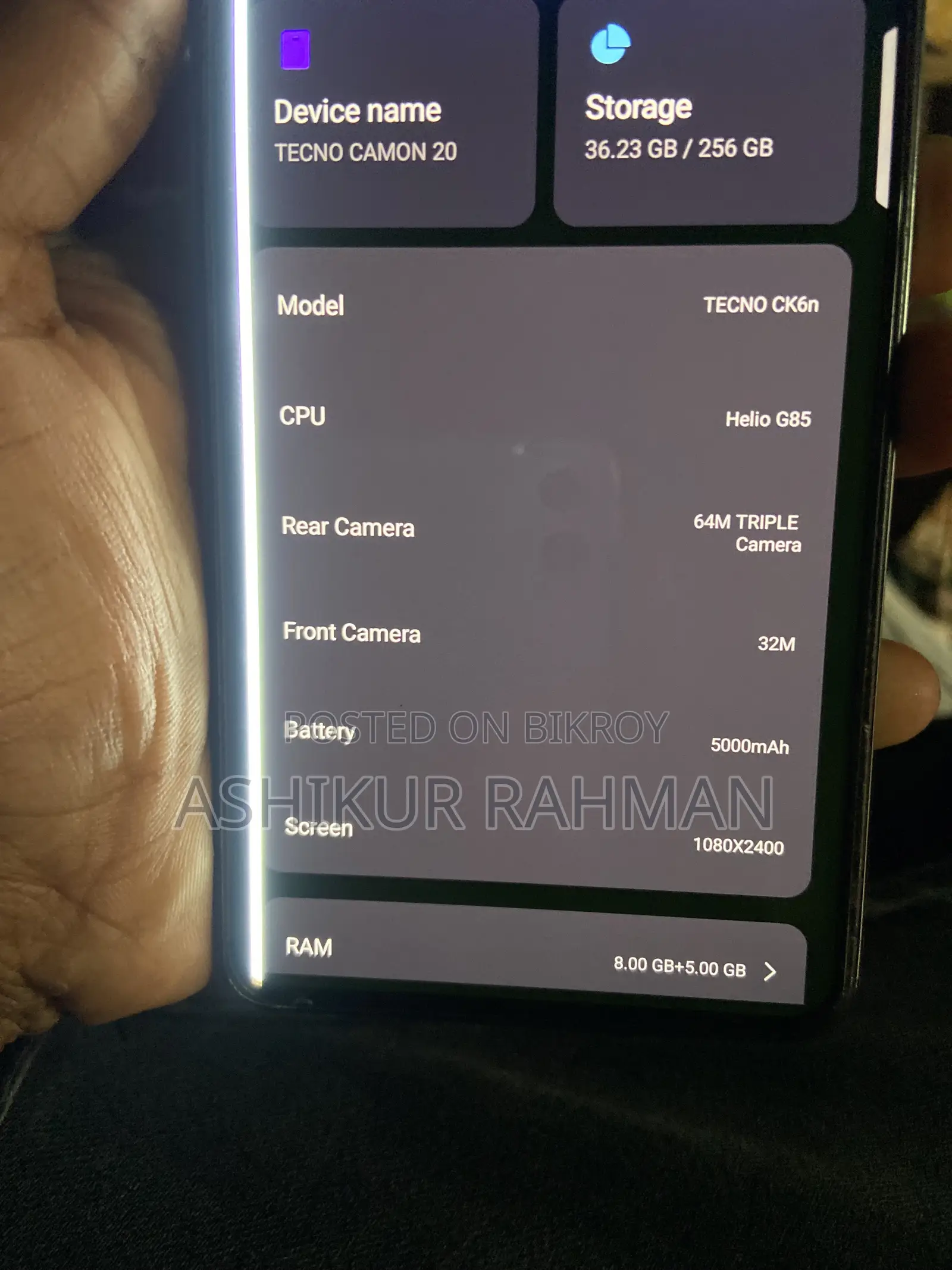 Tecno Camon 20 256 GB Blue