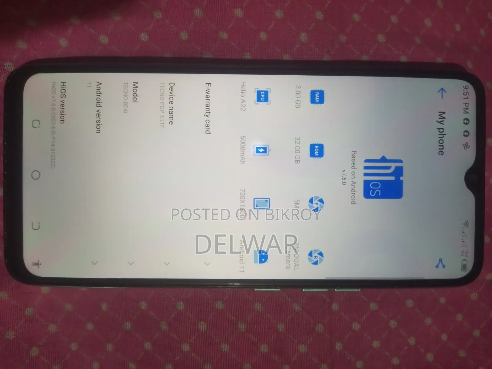 Tecno Pop 5 32 GB Blue