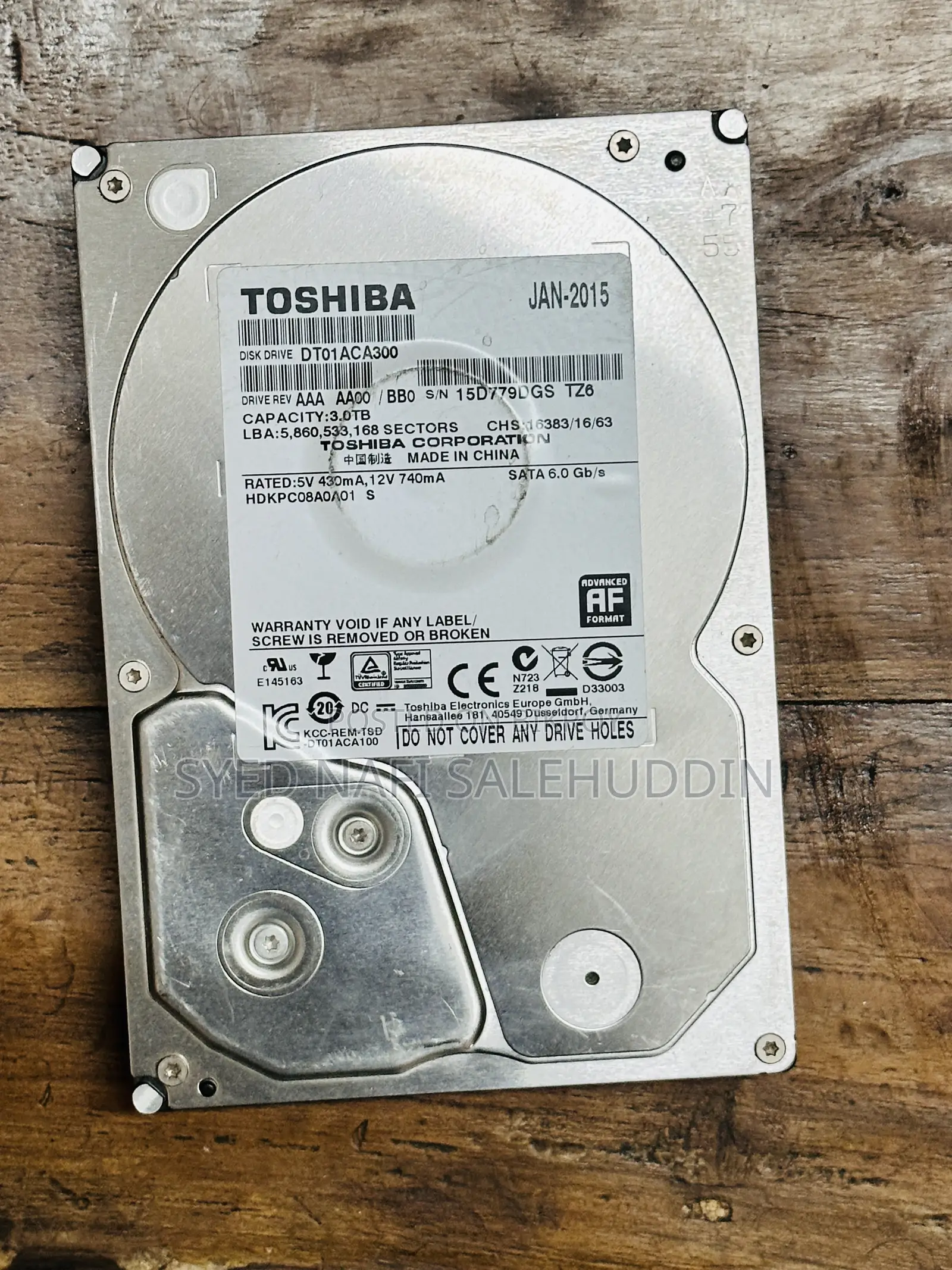 তোশিবা ৩টিবি এইচডিডি (১০০% হেলথ)