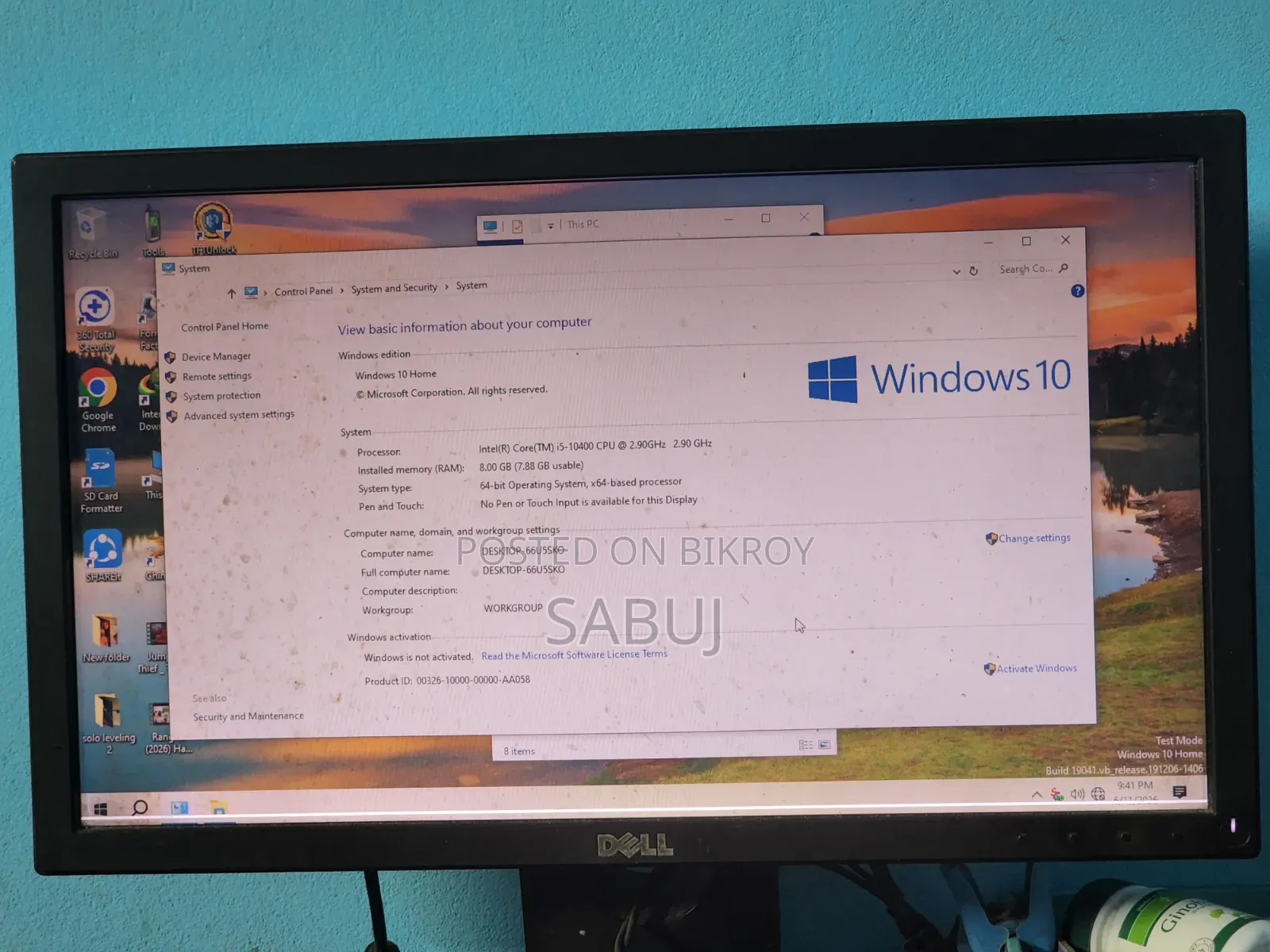 Desktop Computer 8GB Intel Core I5 SSD 256GB
