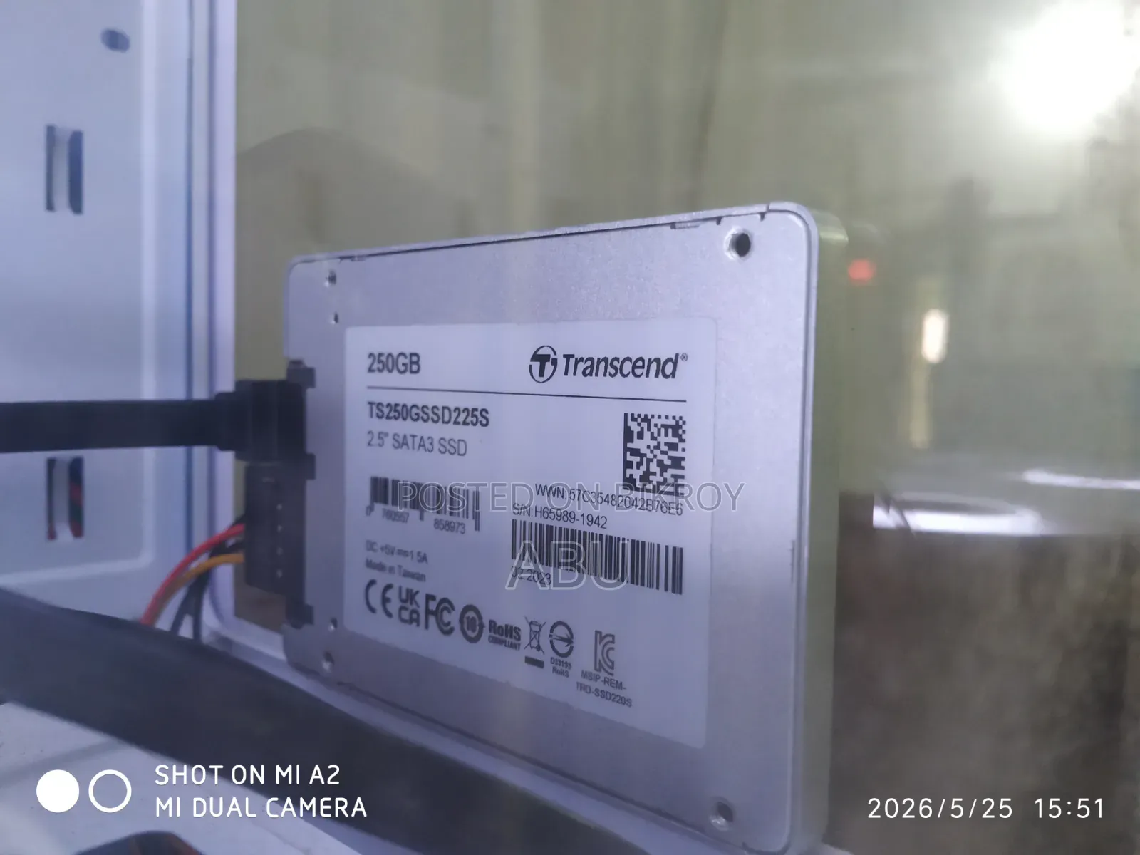 Transcend Ssd225s 250gb Sata Ssd 98% Health 100% Performance