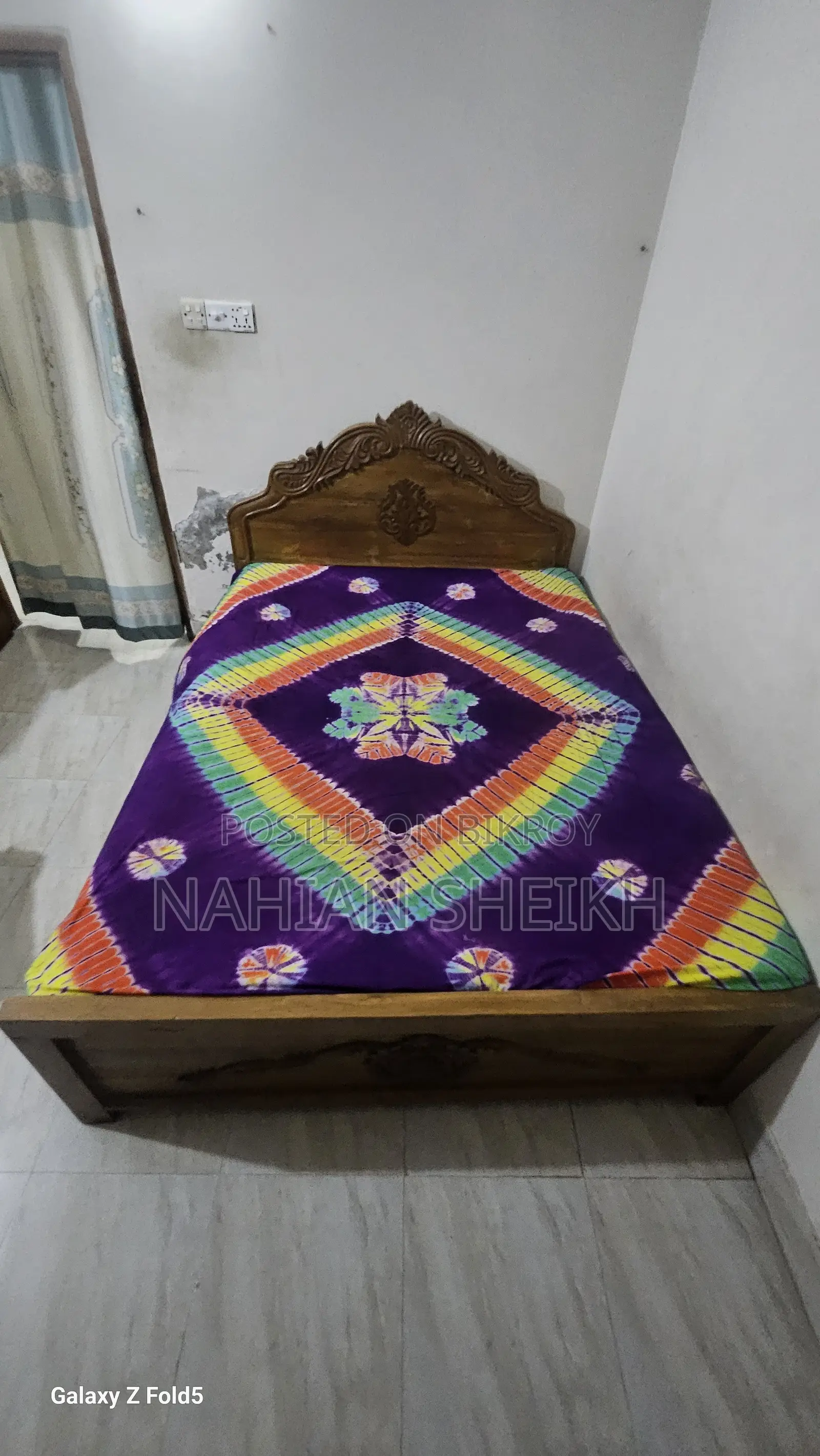 সেগুন কাঠ [ Full Segun Wood / Full Teak Wood ] Bed 7ft By 5ft