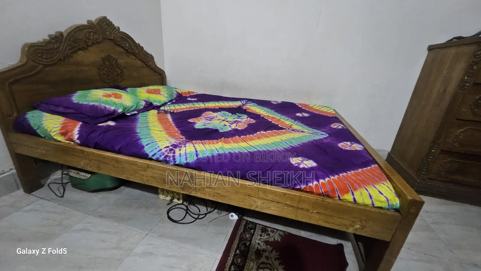 সেগুন কাঠ [ Full Segun Wood / Full Teak Wood ] Bed 7ft By 5ft