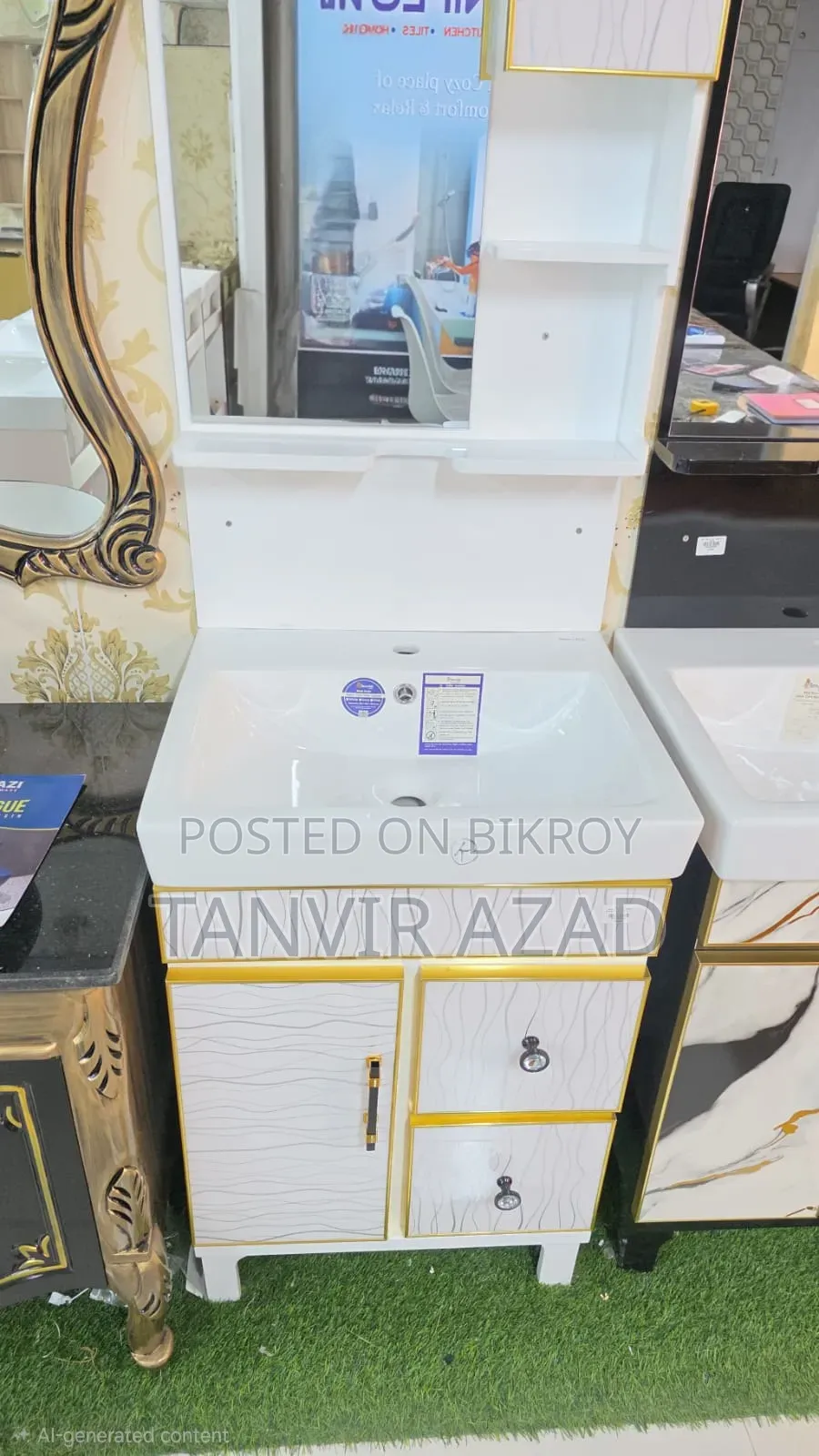 White Basin Cabinet Set