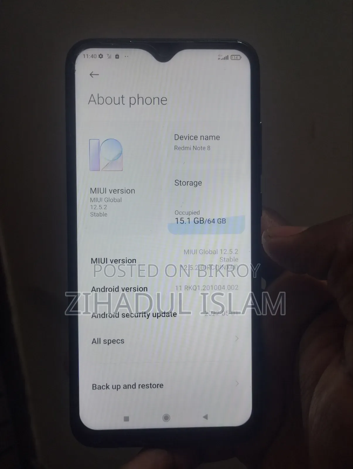 শাওমি রেডমি নোট ৮ ৬৪ জিবি ব্ল্যাক