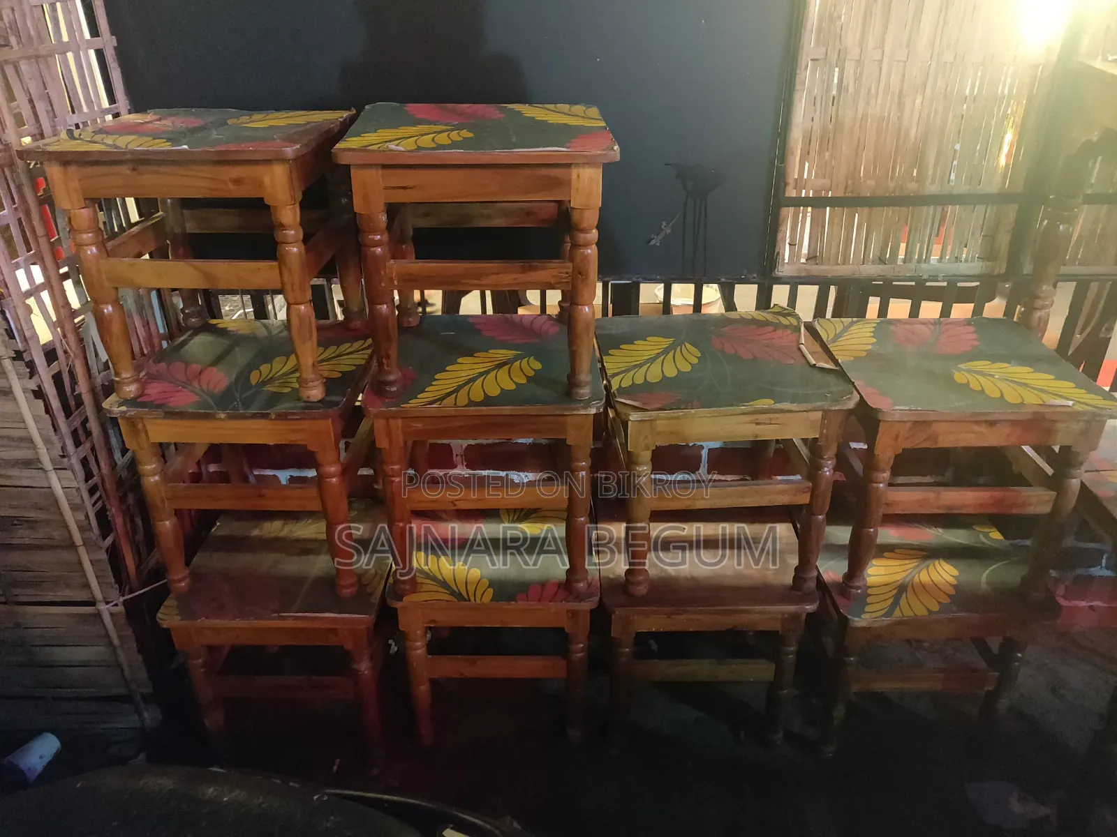4 Tables and 10 Stools