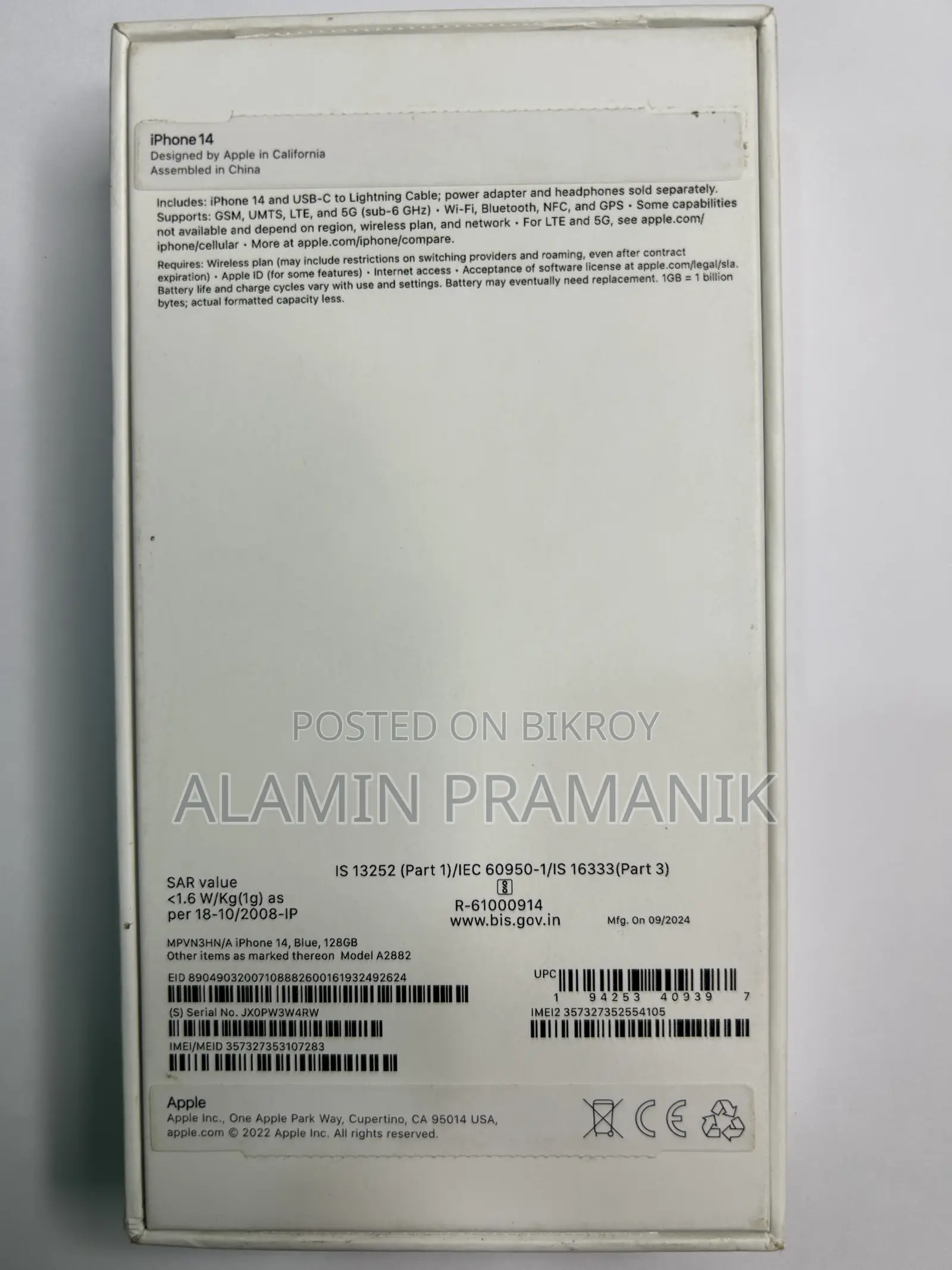 Apple iPhone 14 128 GB Blue