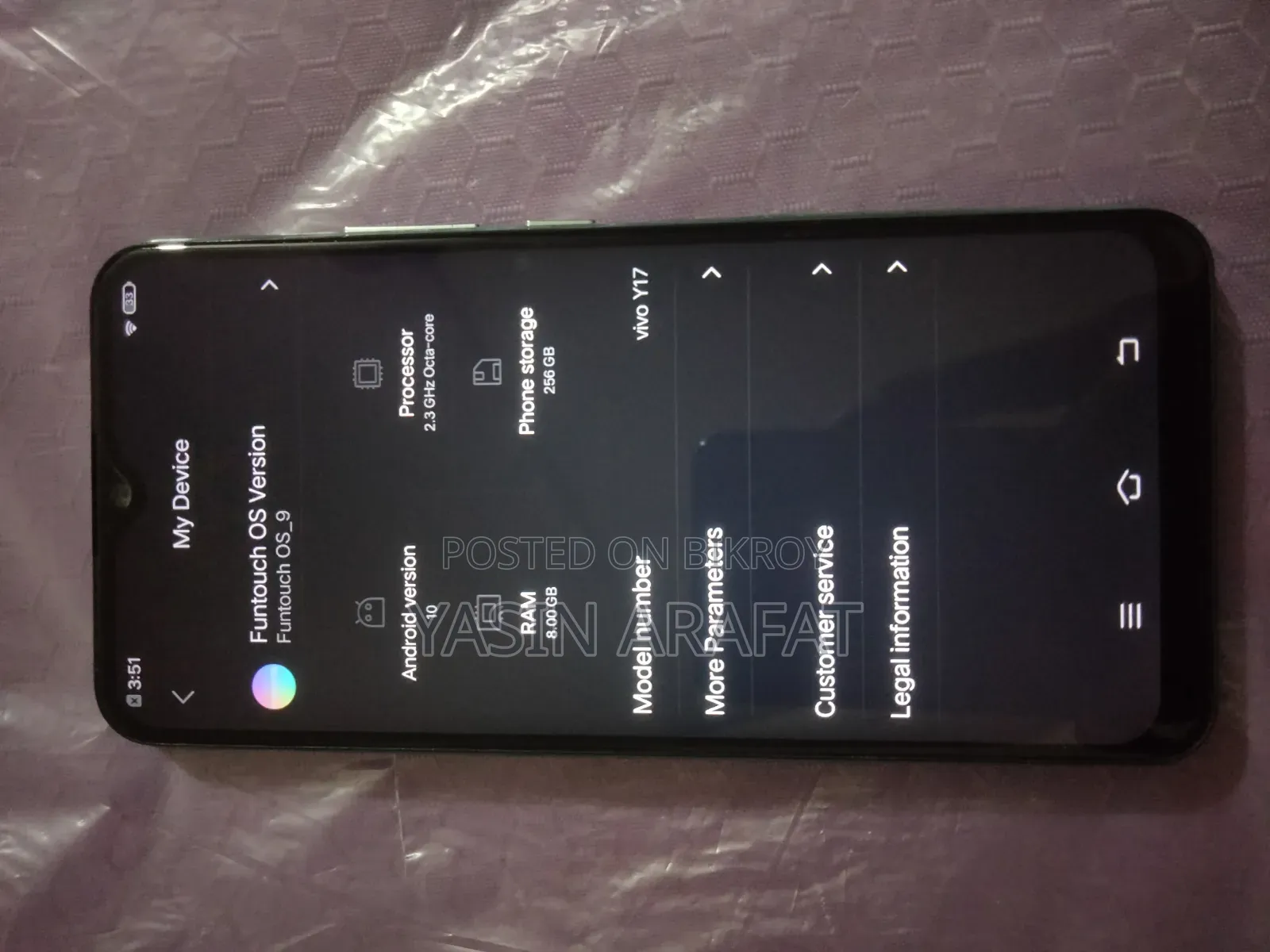 Vivo Y17 256 GB Blue