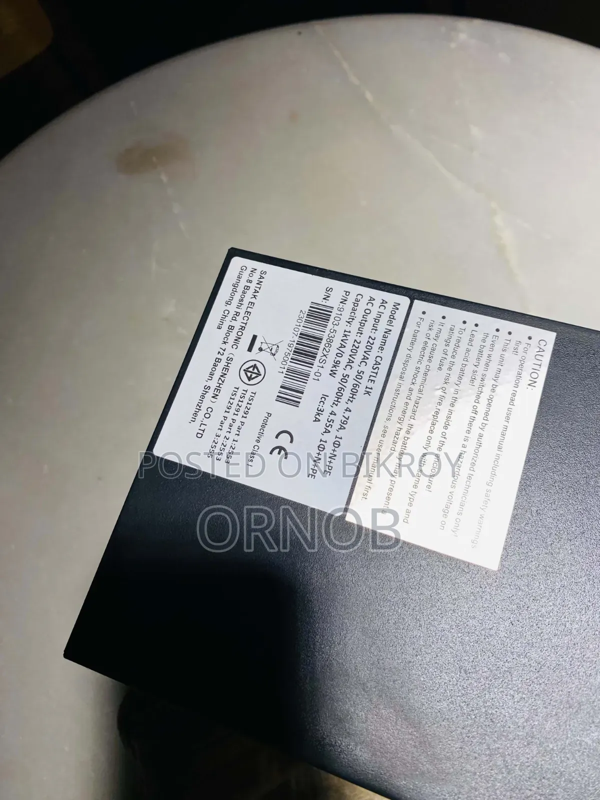Santak Castle C1k 1000va Standard Backup Online Ups
